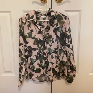 Ecru floral inspired  button down